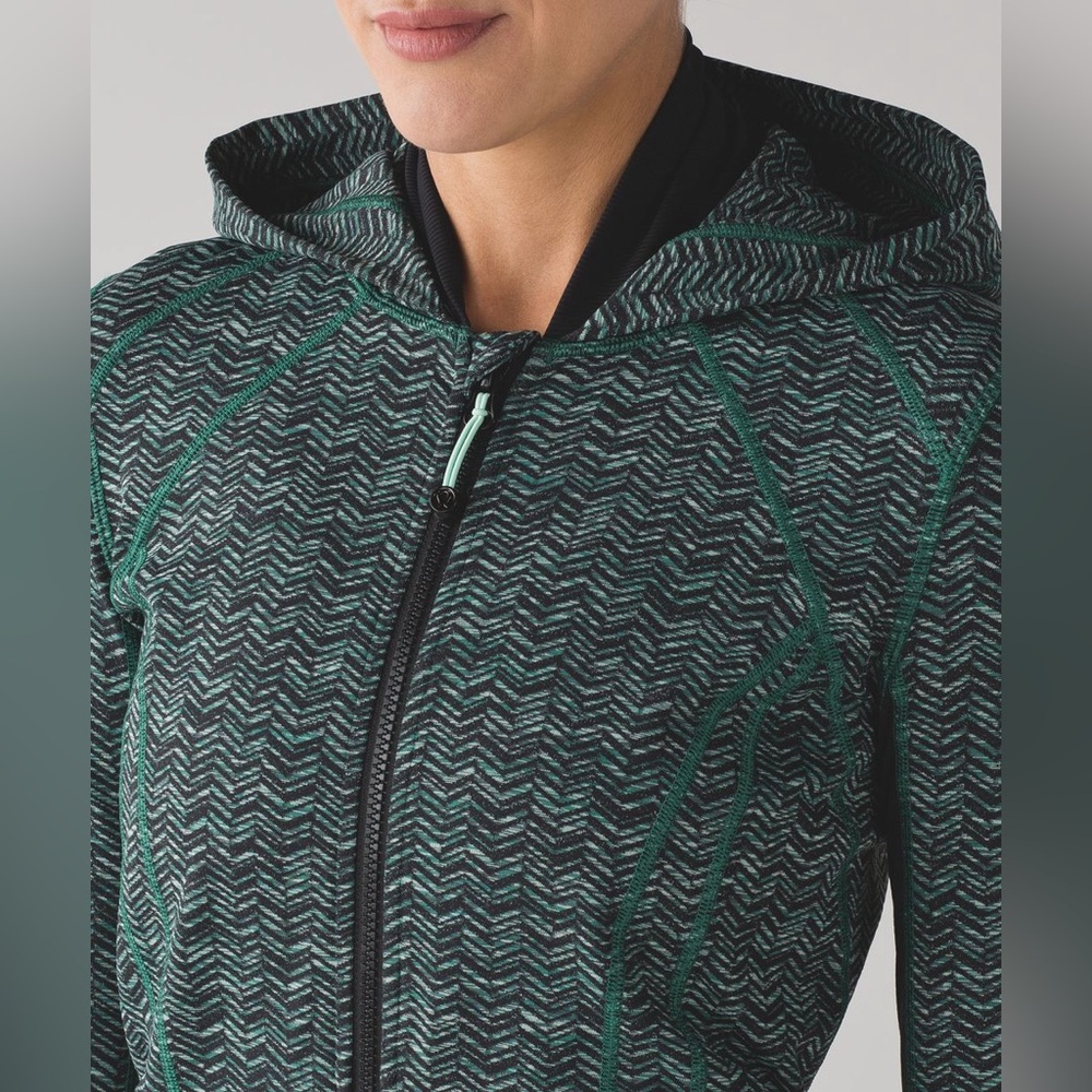 Lululemon Daily Practice Jacket Irregular Spacebone Sea Mist Deep Green / Black - Picture 7 of 16